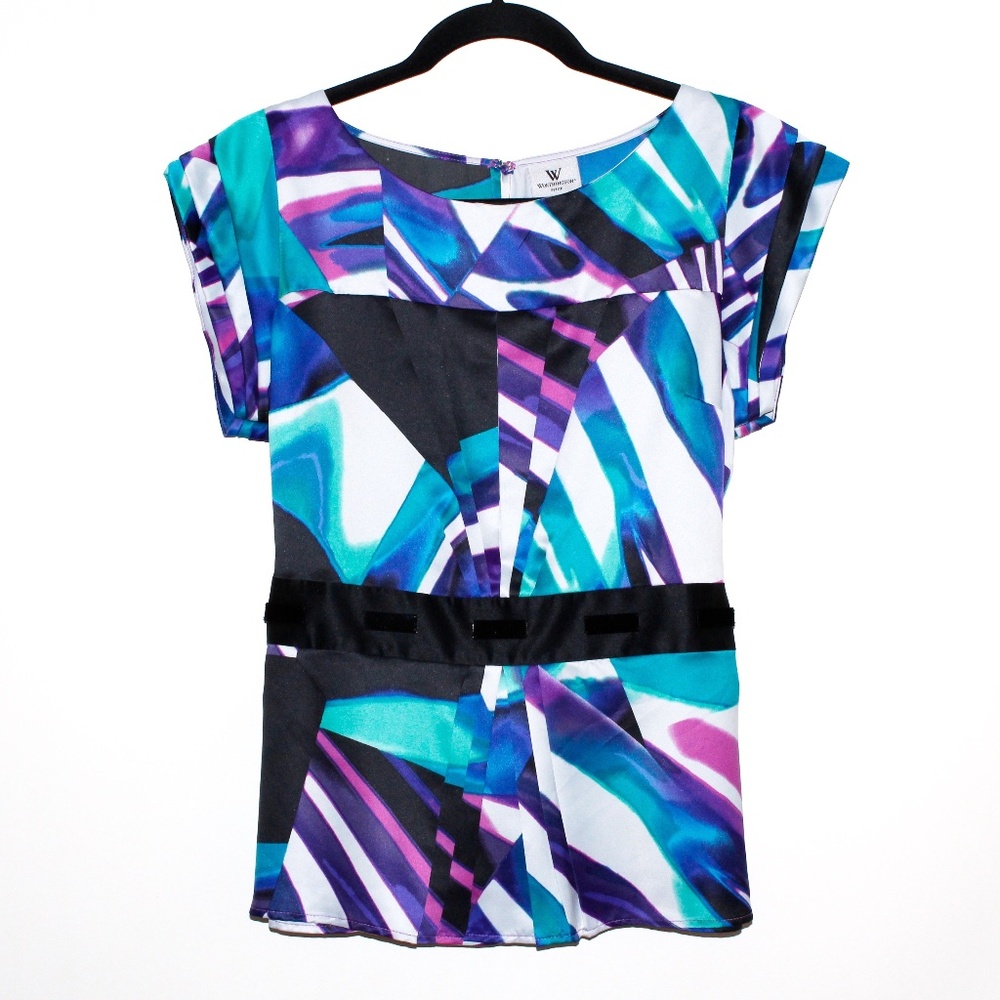 Vintage Y2K Worthington Multicolor Pleated Blouse